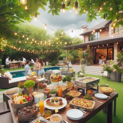 Tuinfeest, catering, eten, food, verjaardag